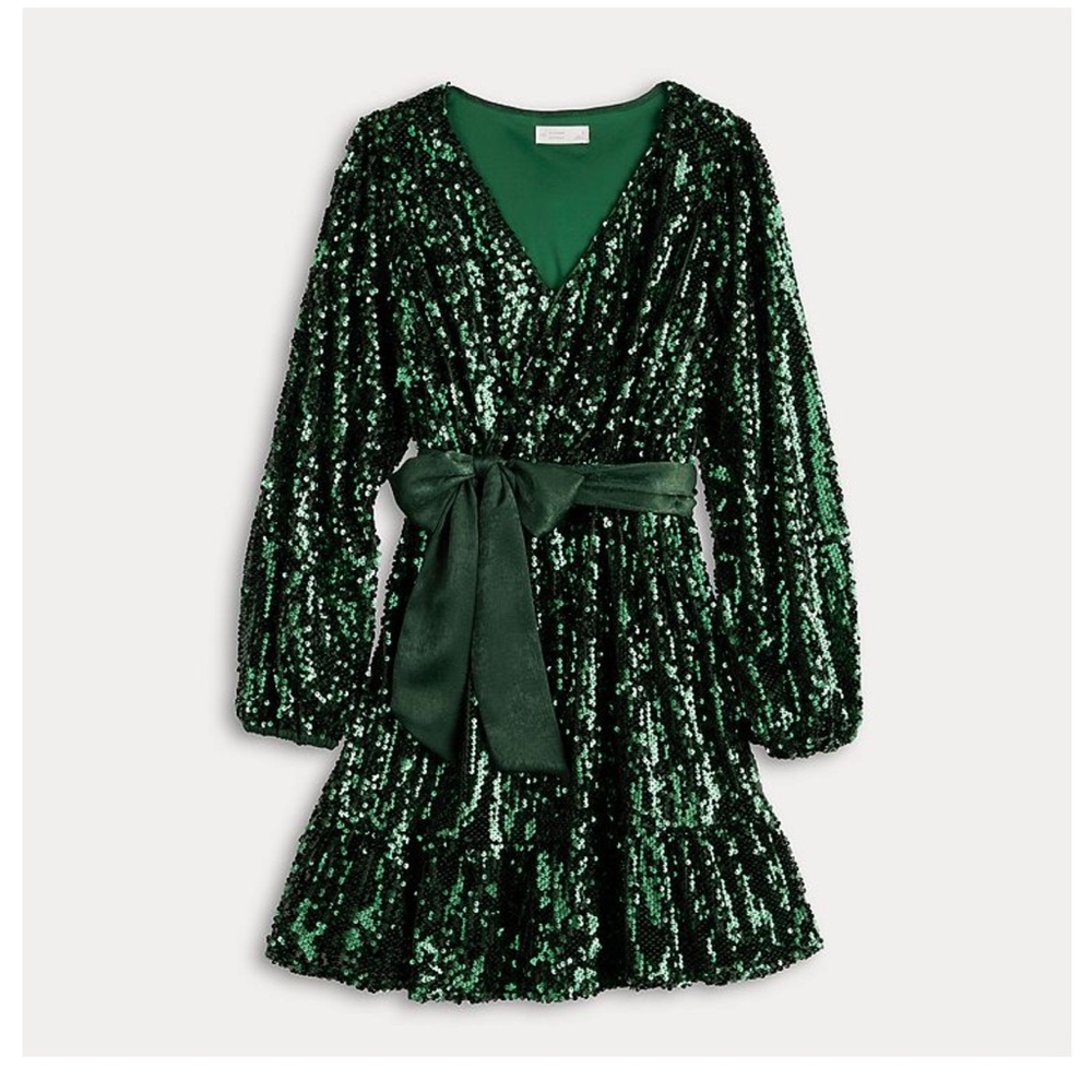 Lauren Conrad Green Sequin Holiday Dress XXL